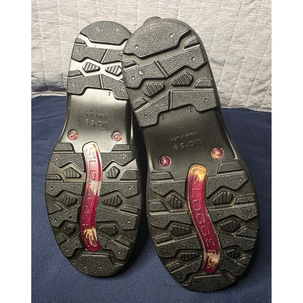 633 Sloggers Womens 9 Rain Garden Boots Chicken Rooster Print Burgundy MadeinUSA